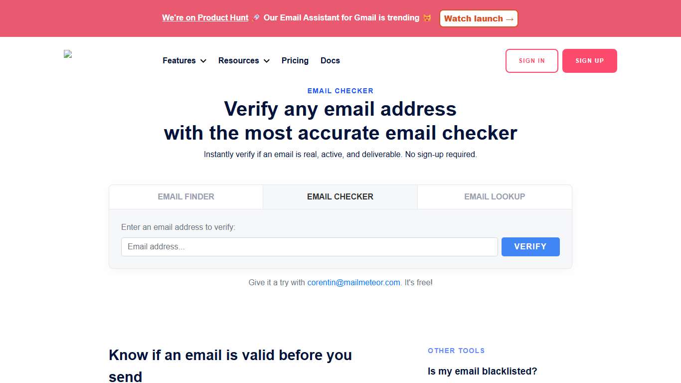 Email Checker: Verify email address for free - Mailmeteor